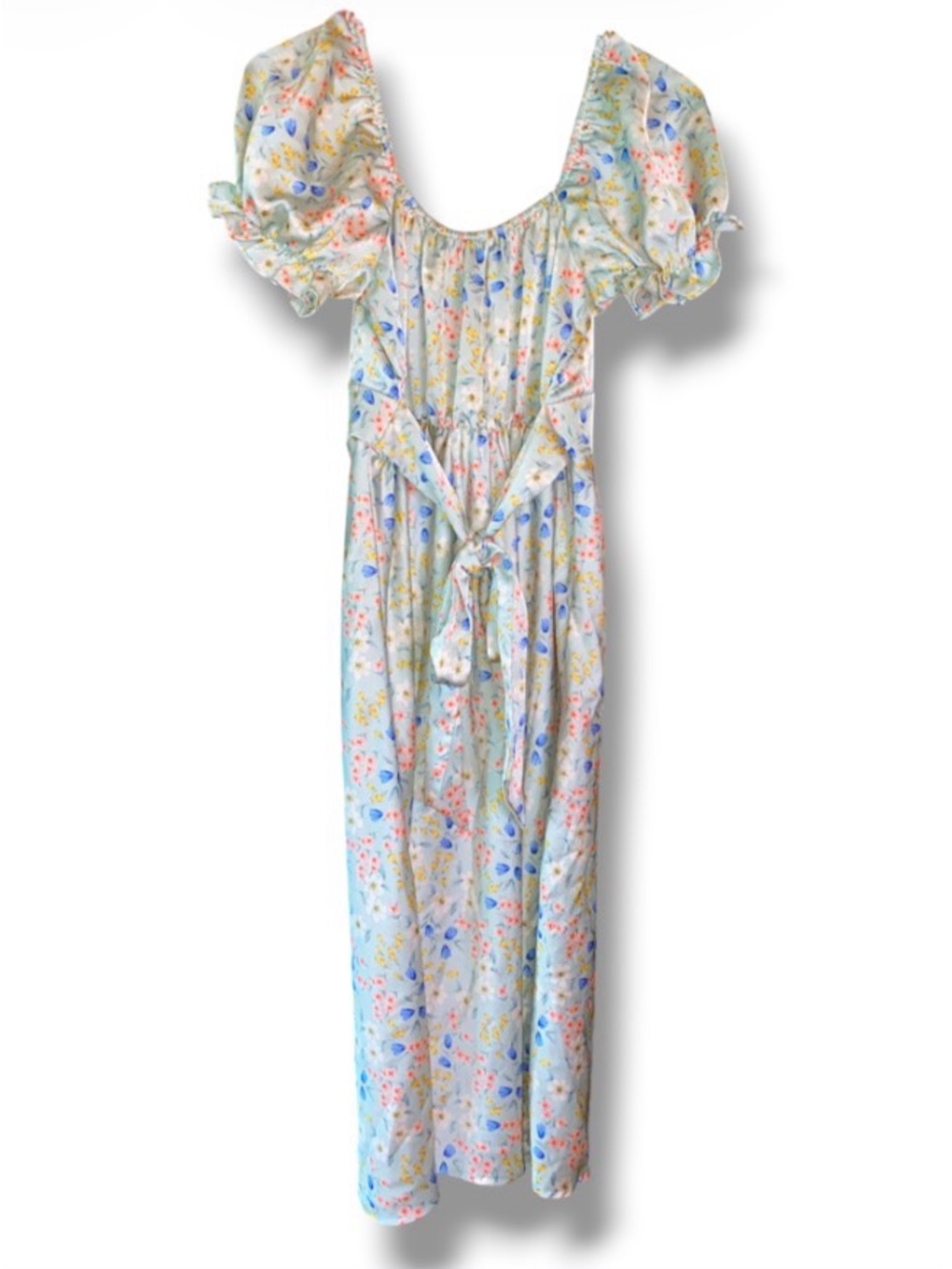 Inspired Hearts Pastel Floral smocked Midi Dress